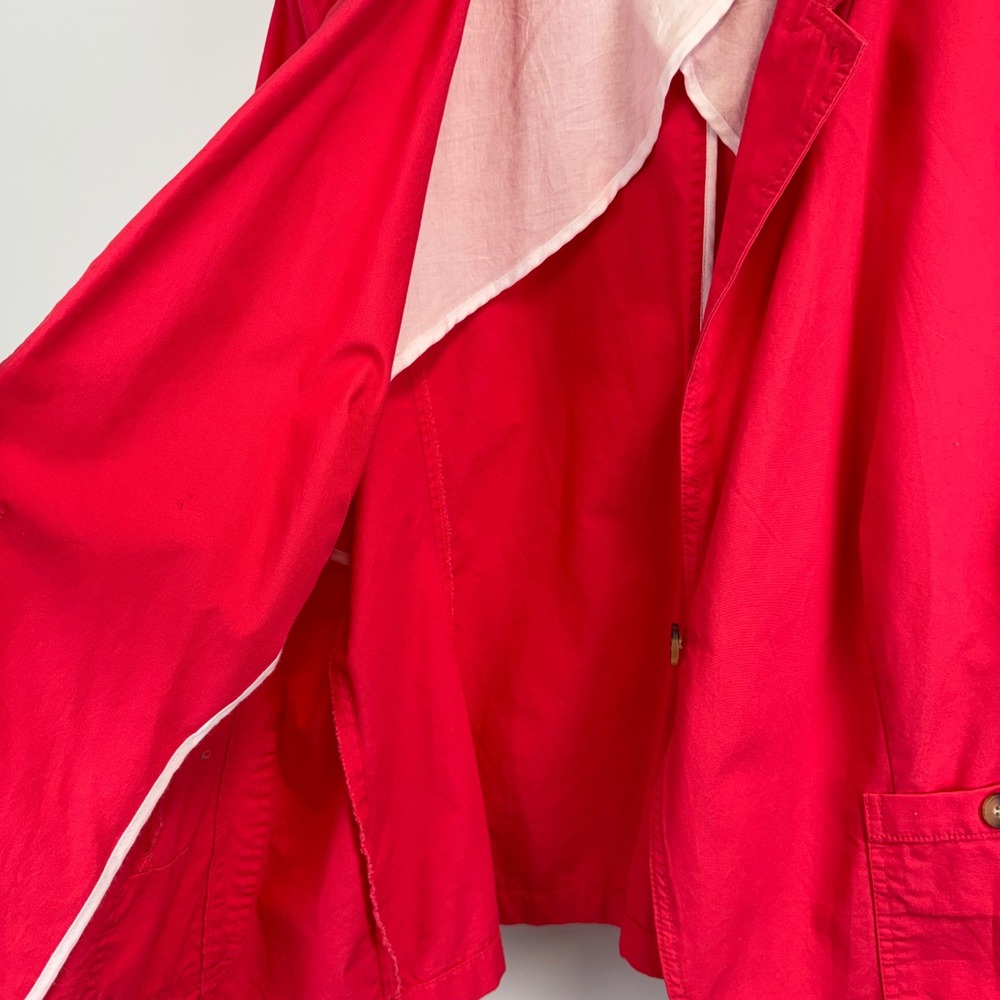 Liz Claiborne Woman Red 100% Cotton Blazer Jacket Plus Size 1X Single Button - Picture 12 of 15